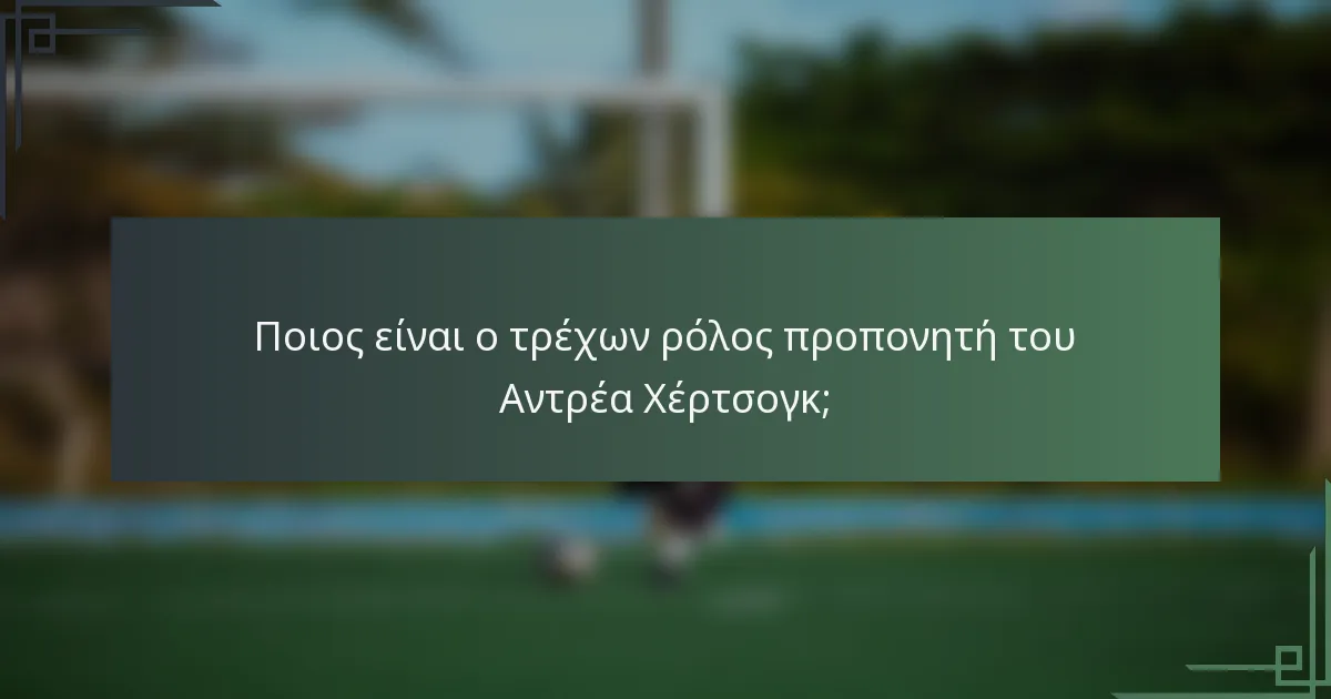 Ποιος είναι ο τρέχων ρόλος προπονητή του Αντρέα Χέρτσογκ;